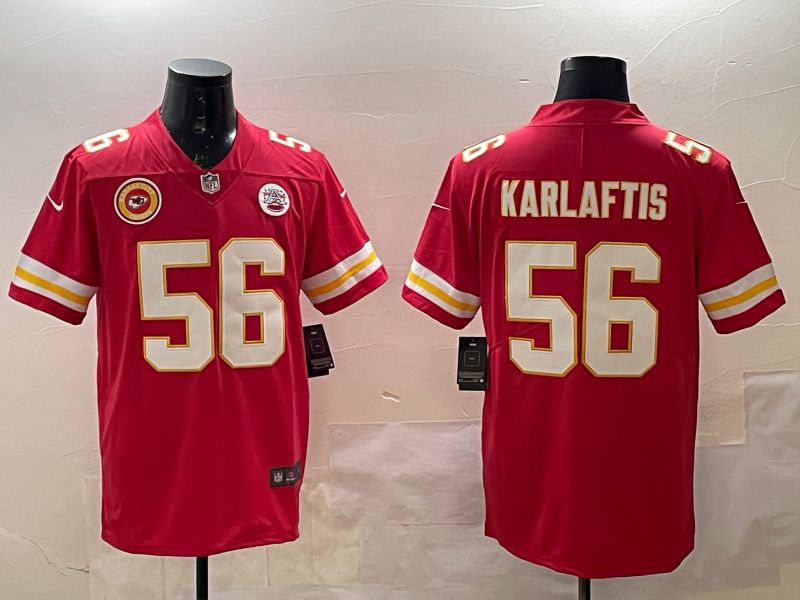 Men Kansas City Chiefs #56 Karlaftis Red Second generations Nike 2025 Vapor Limited NFL Jersey style 6